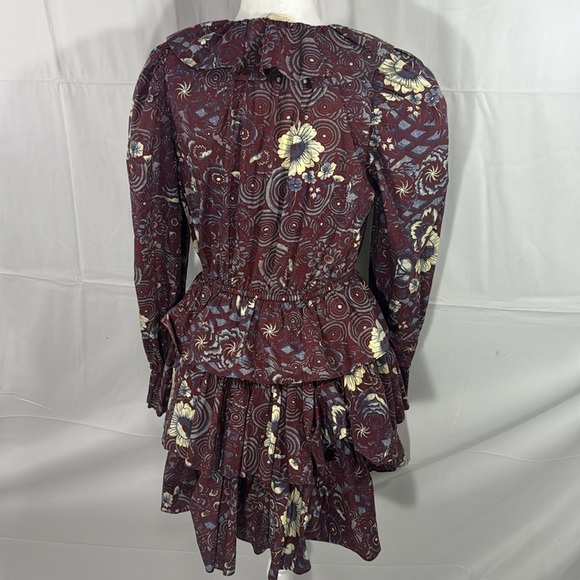 Ulla Johnson Lola Floral Tiered Minidress Heliotrope - Size 6 - Picture 7 of 11